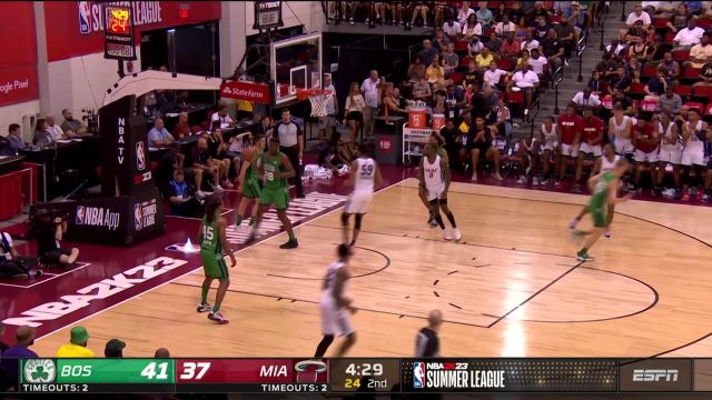 【2022年07月10日 凯尔特人vs热火集锦】加勒特骗过防守送出妙传 罗宾逊心有灵犀挂筐暴扣