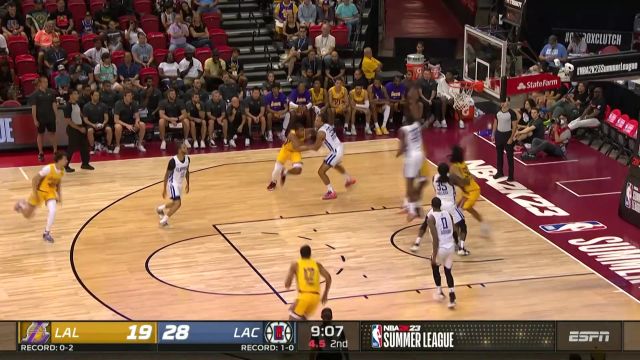 【2022年07月13日 湖人vs快船集锦】篮下我称王 雷吉·佩里排球大帽+强起取分展出色对抗