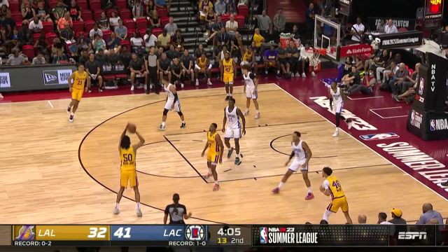 【2022年07月13日 湖人vs快船集锦】手稳心不慌 大个子基里亚·琼斯三分空心入网