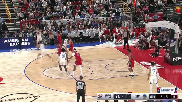 【2022年10月02日 奇才vs勇士集锦】就差那么一内内！篮球卡篮板上沿加福德爆炸弹跳险些碰到