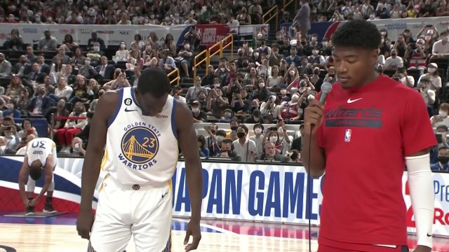 【2022年10月02日 奇才vs勇士集锦】把爱加满！八村塁赛前发言：希望给我们的掌声与支持超越勇士