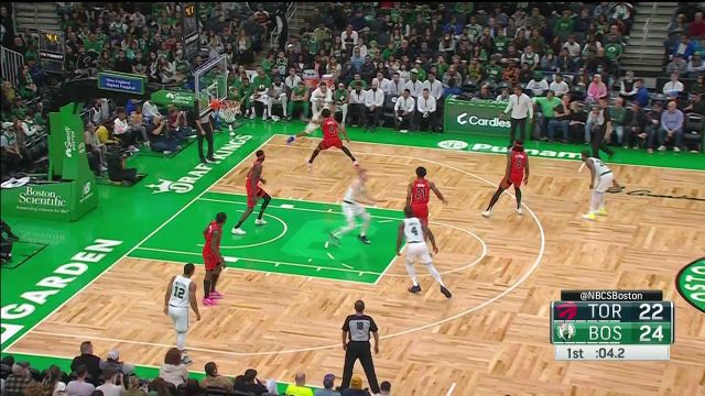 【2022年10月06日 猛龙vs凯尔特人集锦】时间刚刚好！豪瑟接球三分灯亮球进