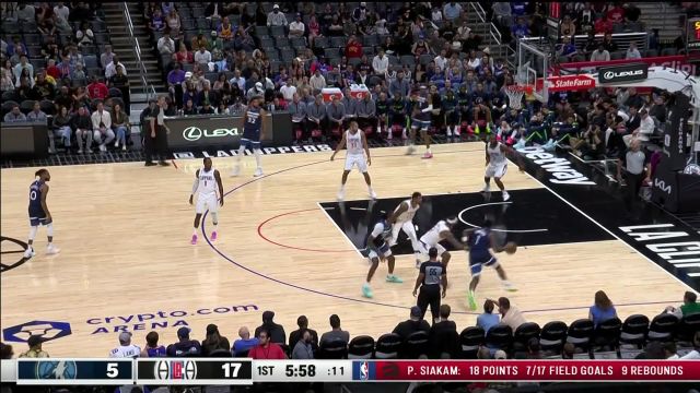 【2022年10月10日 森林狼vs快船集锦】华子先反身上篮再送妙传 里德接球反身暴扣