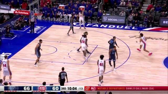 【2022年10月14日 灰熊vs活塞集锦】莫兰特急速突击上篮得手 坎宁安急停中投完成回应