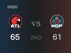 半场战罢，老鹰65-63领先鹈鹕