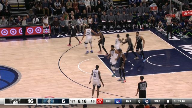 【2022年10月15日】NBA季前赛：篮网vs森林狼第1节英文原声回放