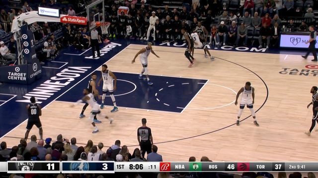 【2022年10月15日】NBA季前赛：篮网vs森林狼第1节中文解说回放