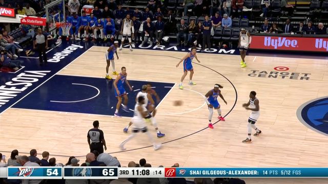 【2022年10月20日 雷霆vs森林狼集锦】唐斯三分开火精准命中 约什吉迪外线接球架炮强势还击