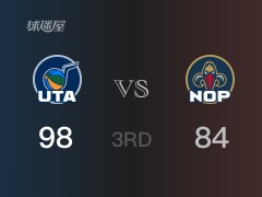 NBA常规赛：三节战罢，爵士以98- 84领先鹈鹕，马尔卡宁29+9