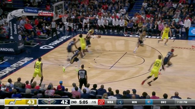 【2022年10月24日 爵士vs鹈鹕集锦】场上最矮的球员用能力弥补升高 格拉汉姆无情大帽中锋凯斯勒