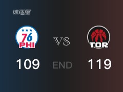 【战况】NBA常规赛：小特伦特27分，猛龙119-109战胜76人