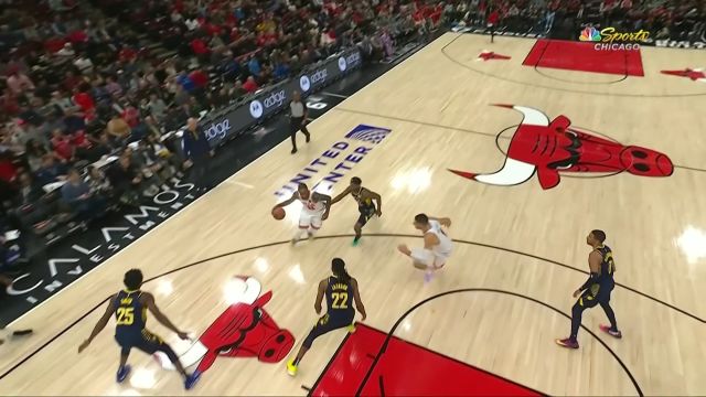 【2022年10月27日 步行者vs公牛集锦】希尔德凭借牵制力助攻队友暴扣 德罗赞强突篮下打进加罚