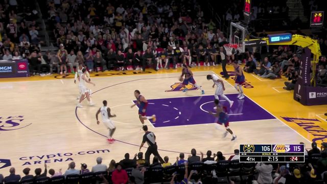 【2022年10月31日 掘金vs湖人集锦】老腰有点撑不住啊！浓眉篮下补篮后扶着腰部深感不适