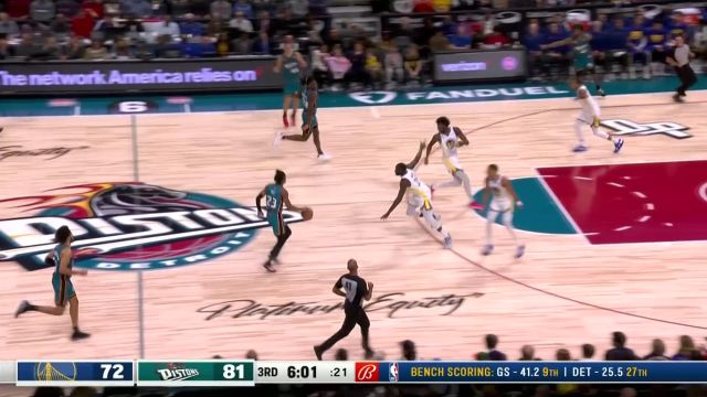 【2022年10月31日 勇士vs活塞集锦】如入无人之境 艾维空中漫步单臂炸扣