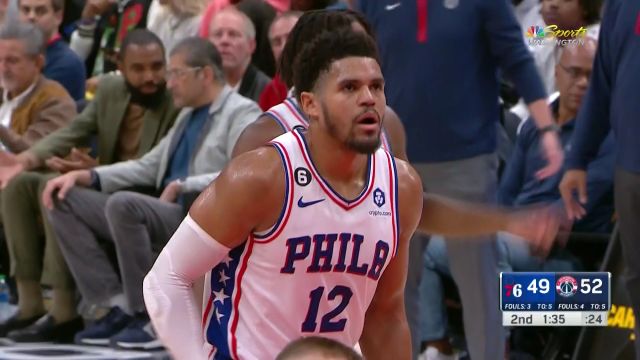 【2022年11月01日 76人vs奇才集锦】不惧对抗！哈里斯怼飞比尔翻身跳投2+1