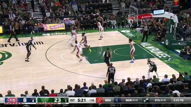 【2022年11月01日 活塞vs雄鹿集锦】低调扣一个吧 迪亚洛抢断反击送双手飞扣