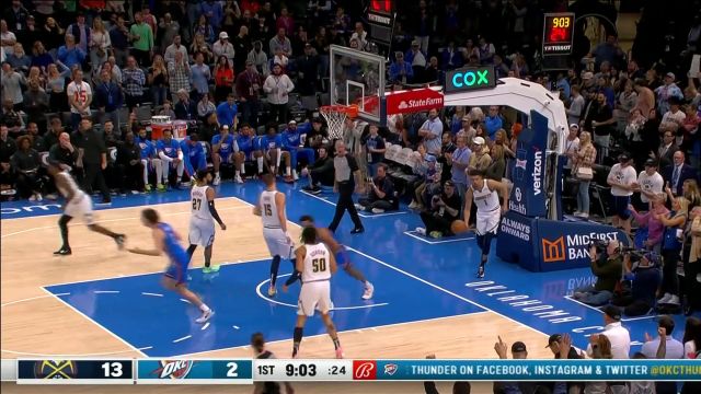 【2022年11月04日 掘金vs雷霆集锦】千呼万唤始出来 厄尔挂筐暴扣拿下雷霆首分