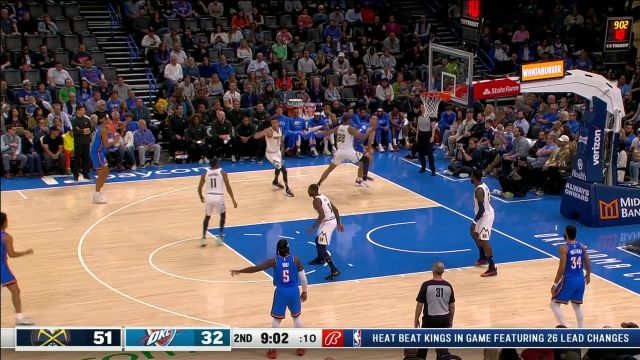 【2022年11月04日 掘金vs雷霆集锦】没人防就不客气了 肯威空位三分稳稳命中