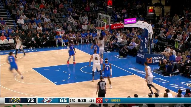 【2022年11月04日 掘金vs雷霆集锦】石破天惊！戈登单手补扣砸倒贝兹利