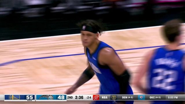 【2022年11月04日 勇士vs魔术集锦】状元郎运动战终于得分 班凯罗强突汤普森上篮打进