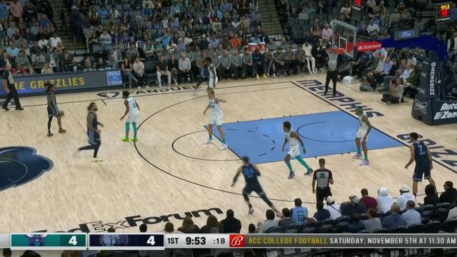 【2022年11月05日 黄蜂vs灰熊集锦】命中率百分之百 布鲁克斯三分四中四单节砍下14分