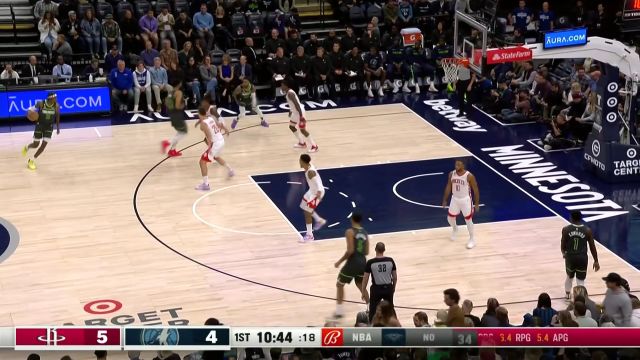 【2022年11月06日 火箭vs森林狼集锦】拉塞尔接球出手三分命中 杰伦格林外线撤步甩狙以牙还牙