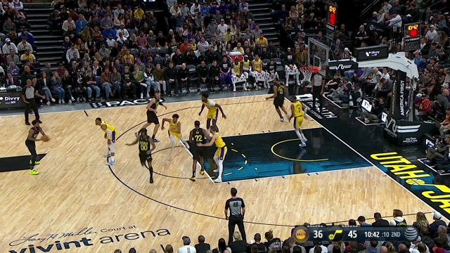 【2022年11月08日 湖人vs爵士集锦】克拉克森送出妙传 凯斯勒心领神会上篮得手