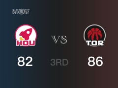 NBA常规赛：猛龙以86-82领先火箭，结束三节