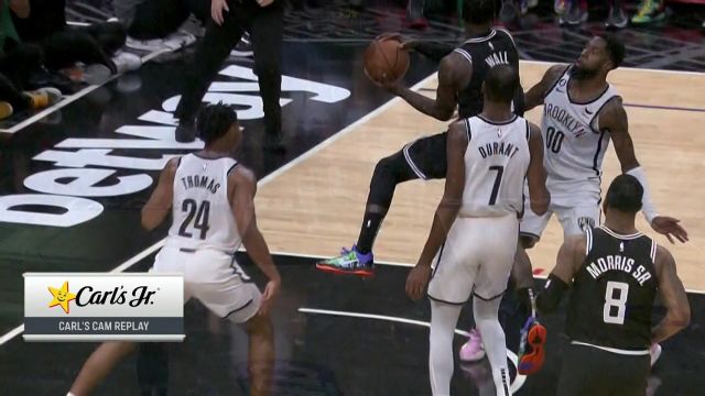 【2022年11月13日 篮网vs快船集锦】心中自有罗盘！沃尔反击无视犯规不看框神仙进球