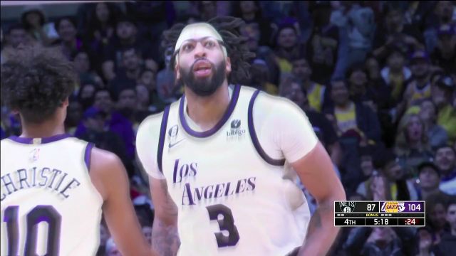 【2022年11月14日 篮网vs湖人集锦】如同天上降魔主 浓眉内线一柱擎天炸筐补扣