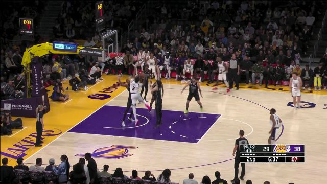 【2022年11月14日 篮网vs湖人集锦】硬碰硬没在怕的 渡边雄太追身大帽摁下浓眉