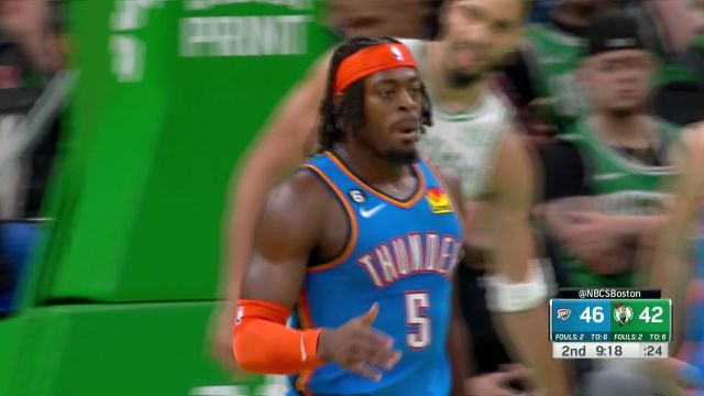 【2022年11月15日 雷霆vs凯尔特人集锦】抓住失误推反击 多尔特乱军从中滑翔上篮打成2+1