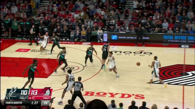 【2022年11月16日 马刺vs开拓者集锦】彻底杀死比赛 哈特抢断反击挂筐暴扣