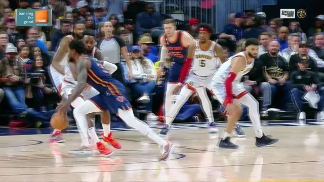 【2022年11月17日 尼克斯vs掘金集锦】生怕别人不知道你传球意图！穆雷抢断快攻三分一条龙