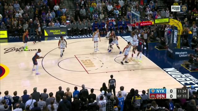 【2022年11月17日 尼克斯vs掘金集锦】眼前一亮！小乔丹直奔禁区送巴雷特无情血帽