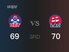 活塞三节领先快船，杰克逊得到18分，博格达诺维奇得到22分