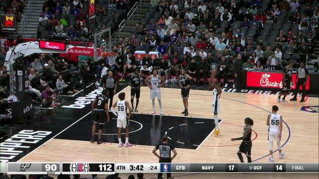 【2022年11月20日】马刺vs快船第4节英文原声回放