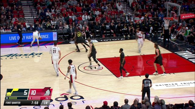 【2022年11月20日 爵士vs开拓者集锦】狙击手已就位 格兰特底角三分空心入网