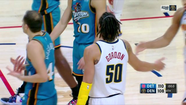 【2022年11月23日 活塞vs掘金集锦】穆雷第二罚故意偏出 戈登二次进攻出手偏出错失绝平