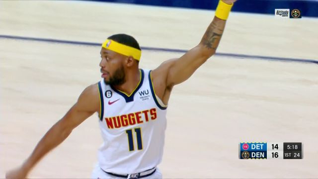 【2022年11月23日 活塞vs掘金集锦】约基奇直接送长传 布朗接球上篮一气呵成