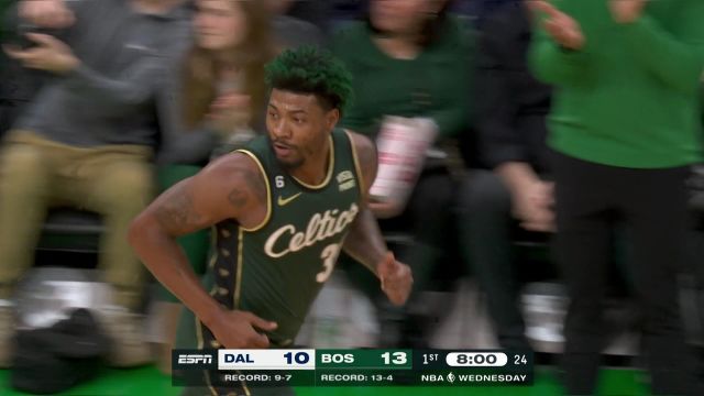 【2022年11月24日 独行侠vs凯尔特人集锦】推击速度就是快！斯玛特见缝插针布朗反跑空切暴扣