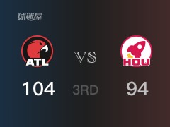 NBA常规赛：三节结束，老鹰以104-97领先火箭，特雷-杨37分5助攻