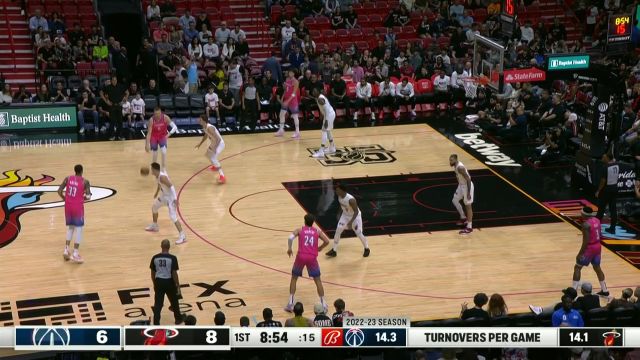 【2022年11月26日 奇才vs热火集锦】攻守转换就在一瞬间 洛瑞行进间手递手连线约维奇滑翔上篮