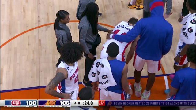 【2022年11月26日 活塞vs太阳集锦】希望平安无事 克雷格踩到博扬脚踝后者痛苦倒地