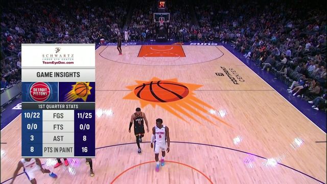 【2022年11月26日】NBA常规赛：活塞vs太阳第2节英文原声回放