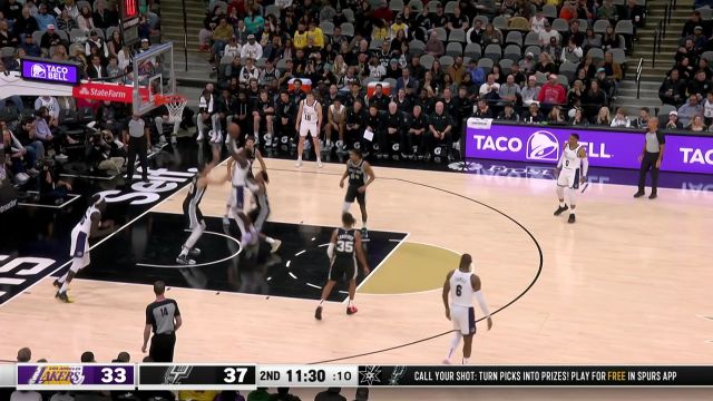 【2022年11月27日 湖人vs马刺集锦】无惧对抗迎难而上 科林斯正面大帽放翻纳恩