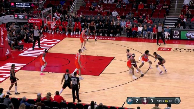 【2022年11月27日 雷霆vs火箭集锦】篮下一打三轻轻松松 申京怼开防守打成2+1