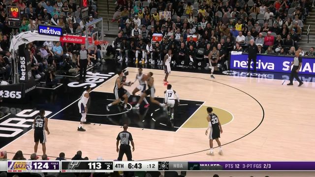 【2022年11月27日】 NBA常规赛：湖人vs马刺第4节英文原声回放