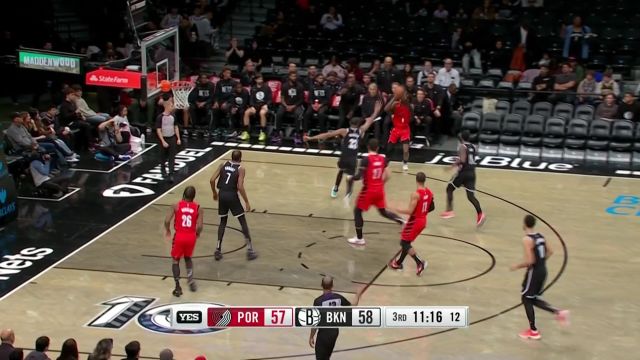 【2022年11月28日 开拓者vs篮网集锦】这球要不进说不过去了 努尔基奇站桩篮下补扣得手