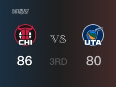 公牛三节领先爵士，马尔卡宁得到30分，拉文得到18分